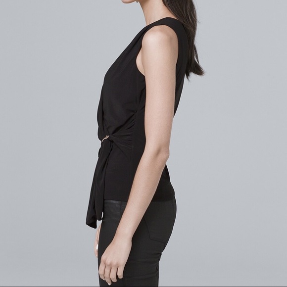 WHBM Sleeveless Draped-Side Knit Top - Picture 3 of 9